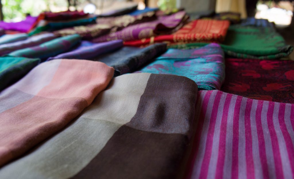 Traditional silk weaving is part of Cambodia's art and culture.